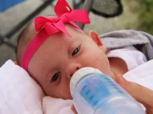 Beautiful 8 week old baby with Down syndrome