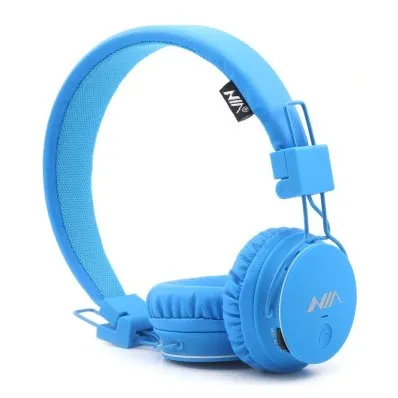 GranVela X2 Multifunctional Wireless Headphones, Foldable On-Ear Bluetooth Headphones with Micro SD Card Player, FM Radio ,Built-in Microphone .Kids Headphones. (Blue)