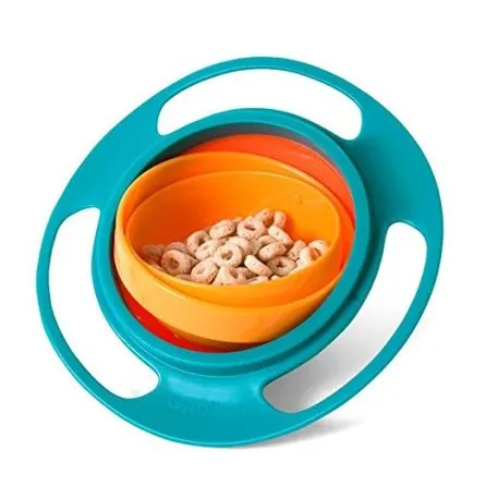 Ztl Baby Gyro Bowl 360 Dgree Rotation Spill Resistant Gyroscopic Bowl with Lid Toy Tableware for Kids Toddlers