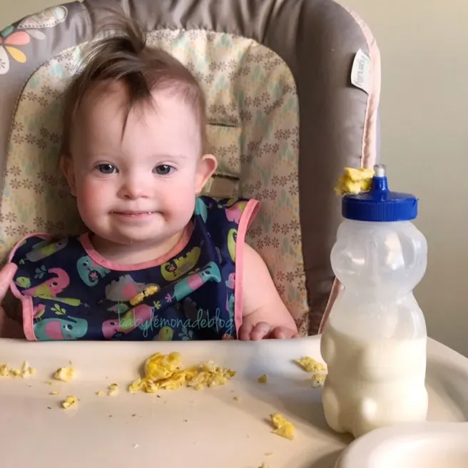 Showing off her balancing and stacking skills